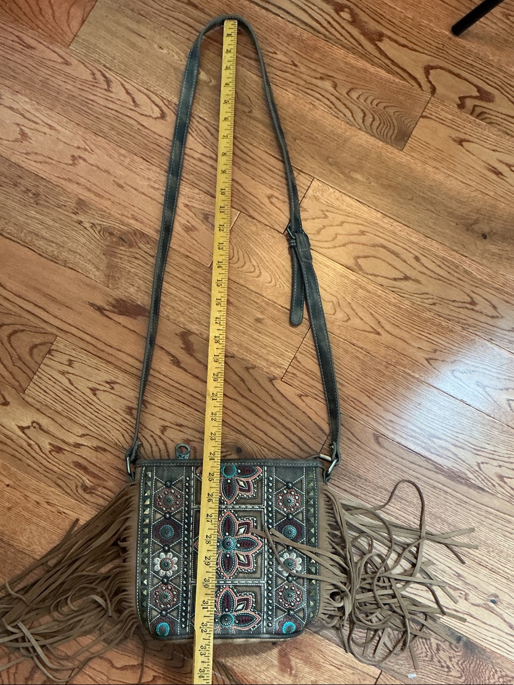 Montana West Embroidered And Studded Fringe Crossbody - Picture 4 of 8